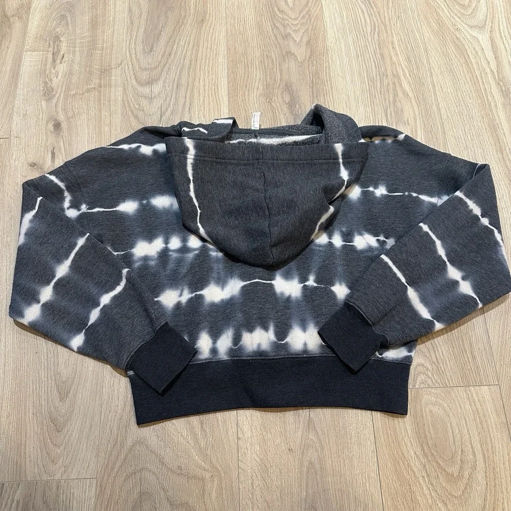 Free People FP Movement Believer Sweat Hoodie XS Blue Tie-Dye Lace Up  GUC